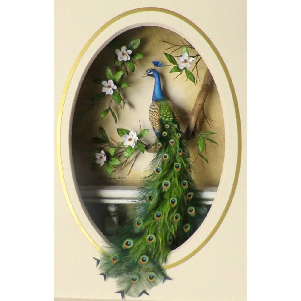 Paon - diamant rond complet - 60x40cm