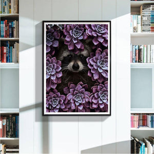 Fleur d’animal - diamant rond complet - 30x40cm