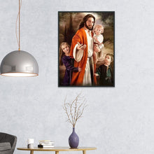 Charger l&#39;image dans la galerie, Père enfants - diamant rond complet - 40x30cm

