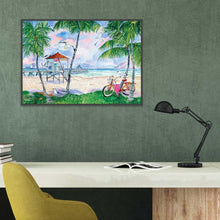 Charger l&#39;image dans la galerie, Vélo de plage - diamant rond complet - 40x30cm
