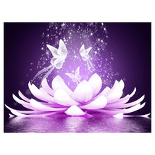 Charger l&#39;image dans la galerie, Fleur de fantaisie - diamant rond complet - 40x30cm
