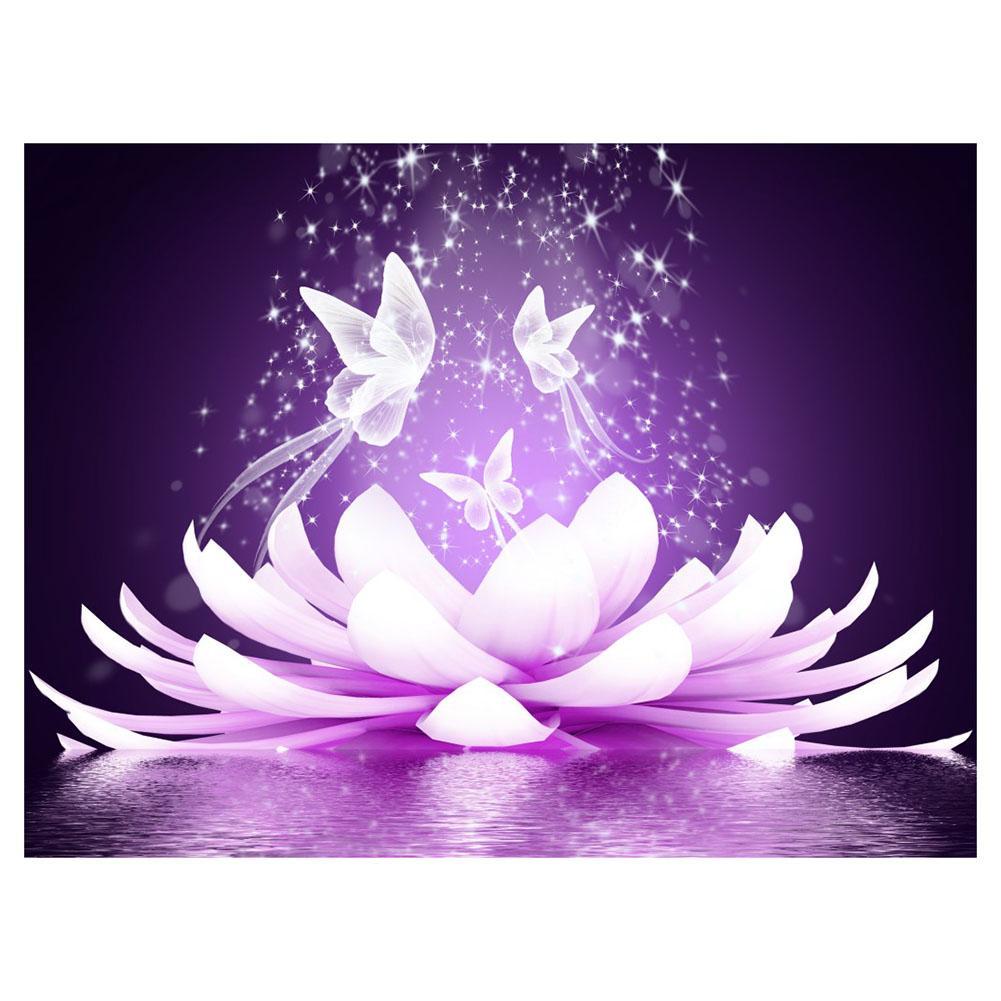 Fleur de fantaisie - diamant rond complet - 40x30cm