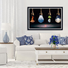 Charger l&#39;image dans la galerie, Cour tranquille - diamant rond complet - 40x30cm
