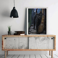 Charger l&#39;image dans la galerie, Chat noir - diamant rond complet - 30x40cm
