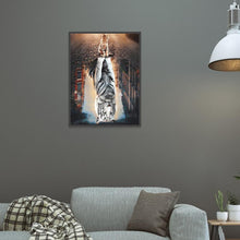 Charger l&#39;image dans la galerie, Tigre de chat - diamant rond complet - 40x30cm
