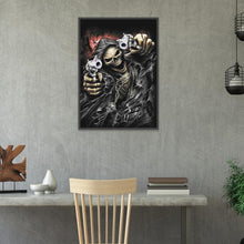 Charger l&#39;image dans la galerie, Crâne féroce - diamant rond complet - 40x30cm
