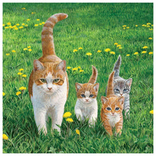 Charger l&#39;image dans la galerie, Famille de chats - diamant rond complet - 30x30cm
