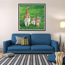 Charger l&#39;image dans la galerie, Famille de chats - diamant rond complet - 30x30cm
