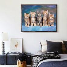 Charger l&#39;image dans la galerie, Chats à la recherche - diamant rond complet - 40x30cm
