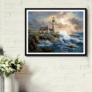 Village tranquille - peinture en diamant complet - 40x30cm