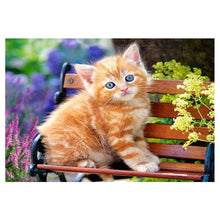 Charger l&#39;image dans la galerie, Chat assis - peinture en diamant complet - 40x30cm
