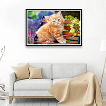 Charger l&#39;image dans la galerie, Chat assis - peinture en diamant complet - 40x30cm
