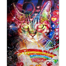 Charger l&#39;image dans la galerie, Chat de nouveauté - diamant rond complet - 40x30cm
