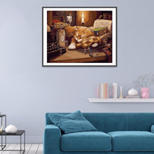 Charger l&#39;image dans la galerie, Chat endormi - peinture en diamant complet - 40x30cm
