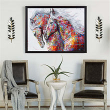 Charger l&#39;image dans la galerie, Cheval coloré - peinture complète de diamant - 40x30cm
