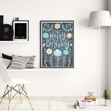 Charger l&#39;image dans la galerie, Joyeux anniversaire - diamant rond complet - 40x30cm
