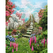 Charger l&#39;image dans la galerie, Chemin de jardin - diamant rond complet - 30x25cm
