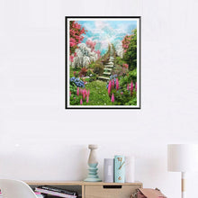 Charger l&#39;image dans la galerie, Chemin de jardin - diamant rond complet - 30x25cm
