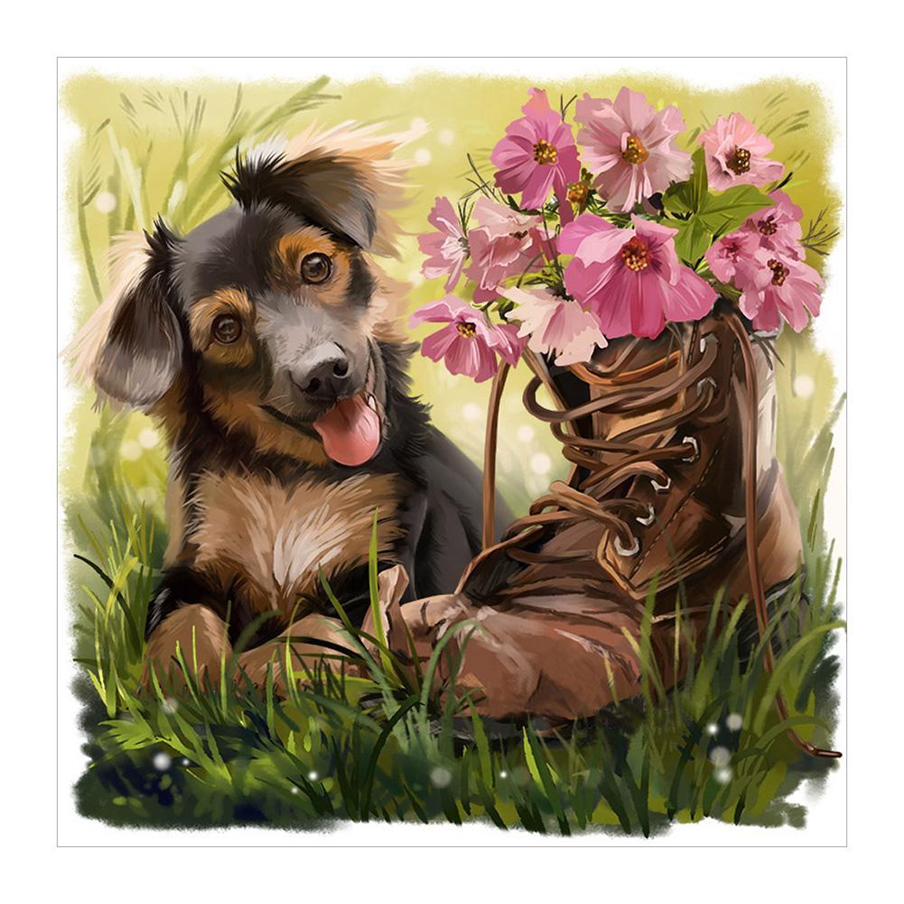 Animal - diamant rond complet - 30x30cm