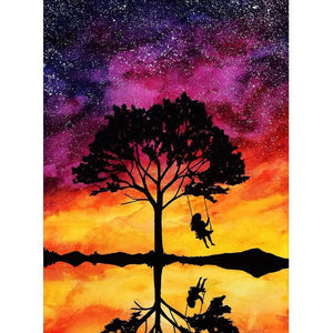 Vue fantastique - diamant rond complet - 40x30cm