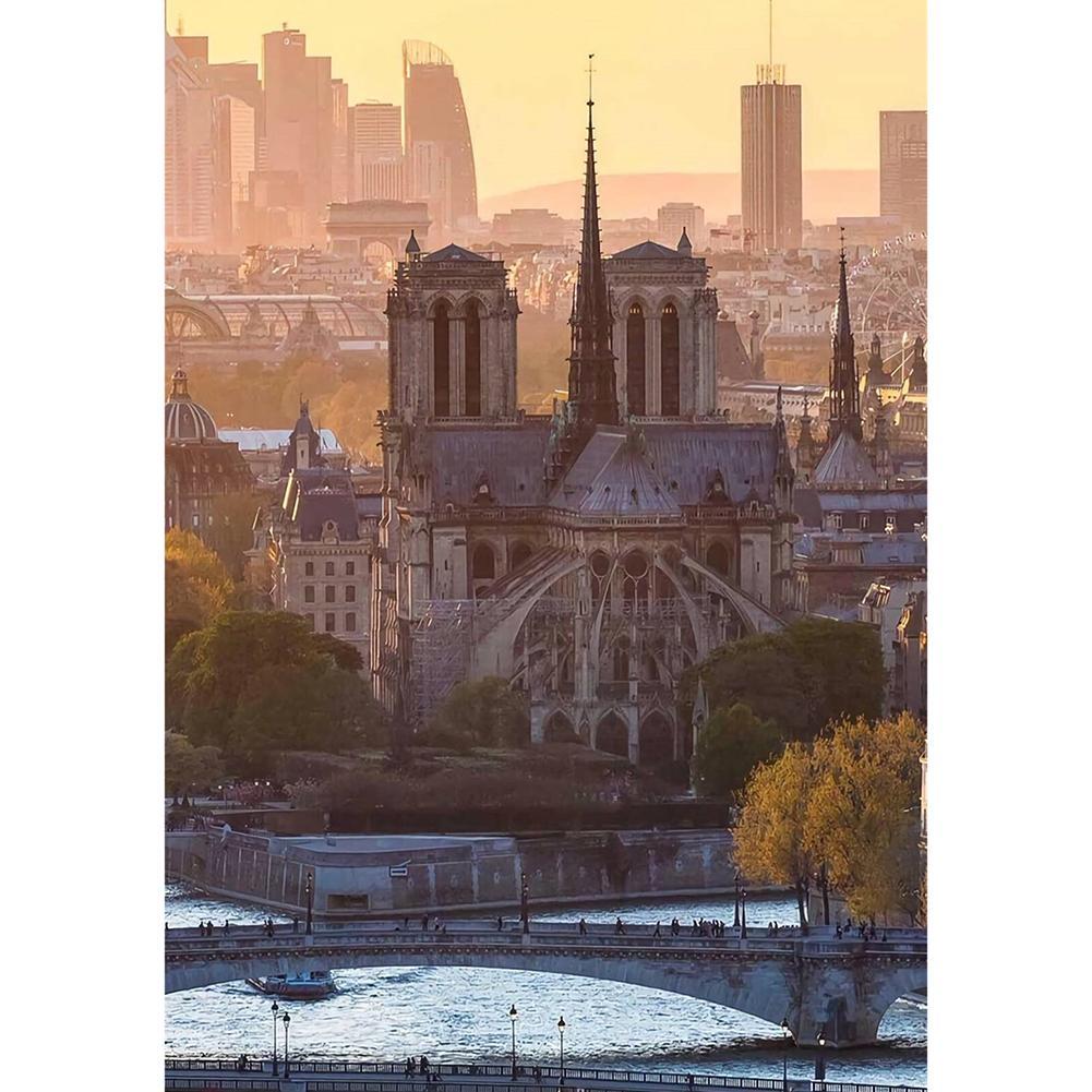 Notre dame de paris - diamant rond complet - 30x40cm