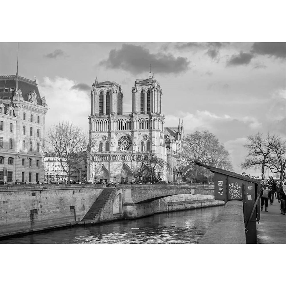 Notre dame de paris - diamant rond complet - 40x30cm