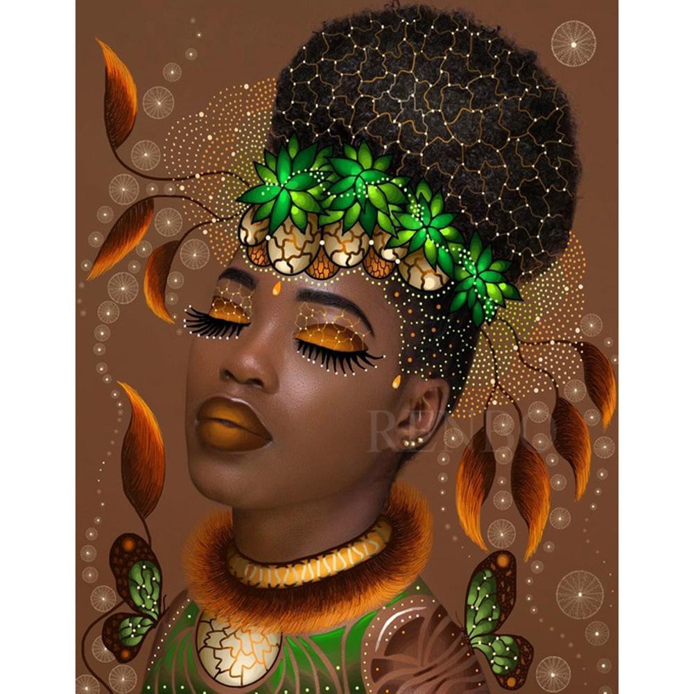 Caractère ethnique - diamant rond complet - 40x30cm