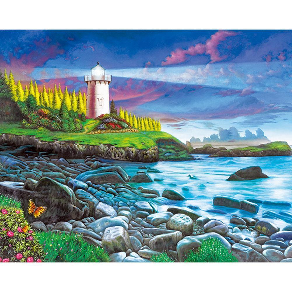 Paysage - diamant rond complet - 40x30cm