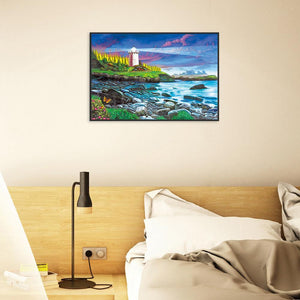 Paysage - diamant rond complet - 40x30cm