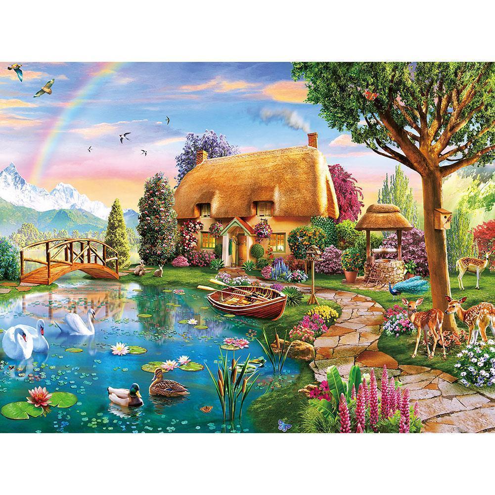 Paysage - diamant rond complet - 40x30cm