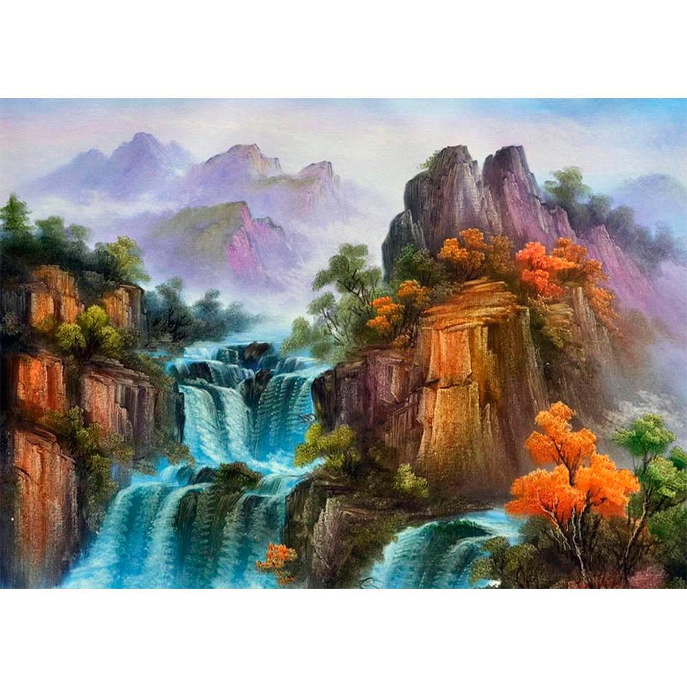 Paysage - diamant rond complet - 40x30cm