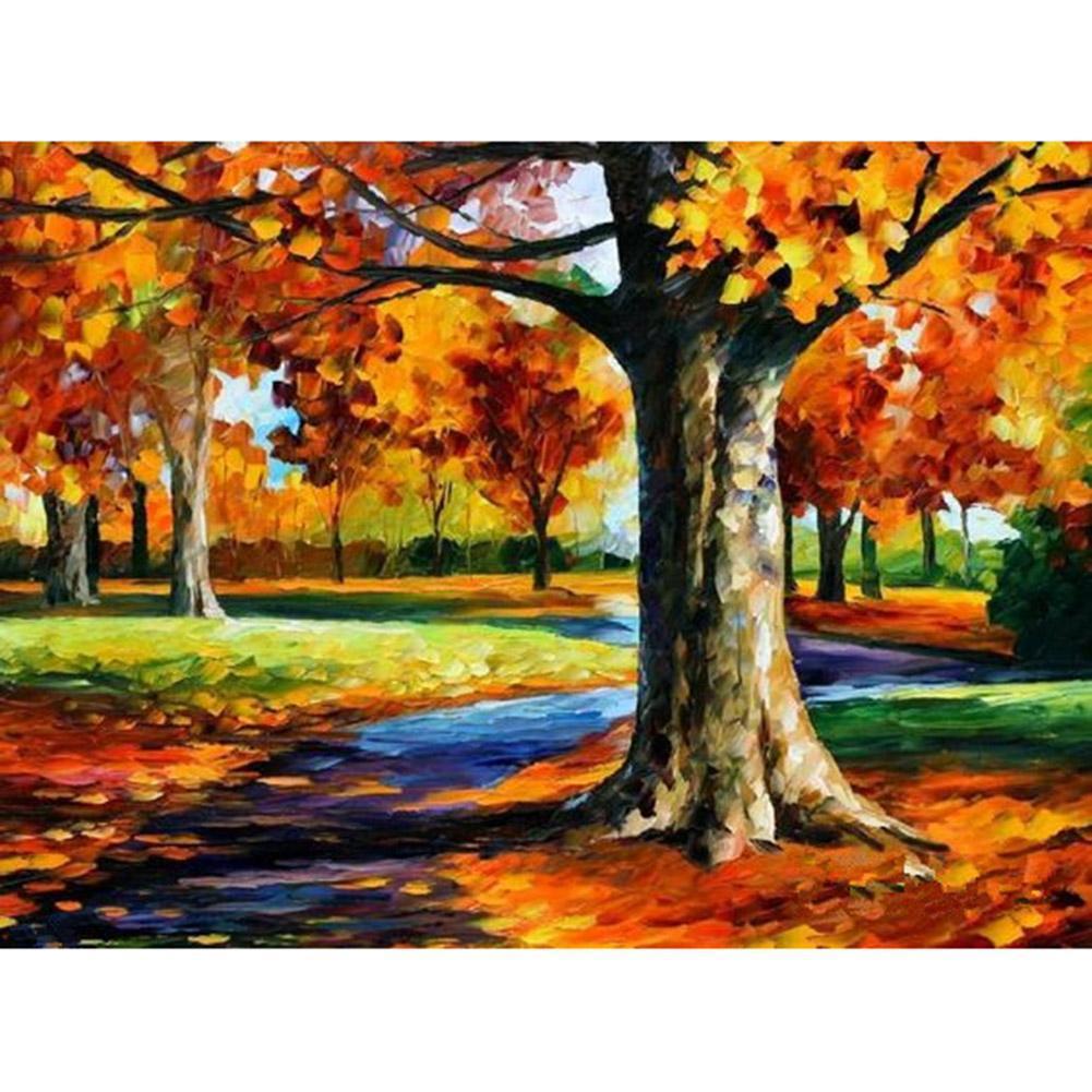 Huile - diamant rond complet - 40x30cm