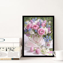 Charger l&#39;image dans la galerie, Bouquet - diamant rond complet - 30x40cm
