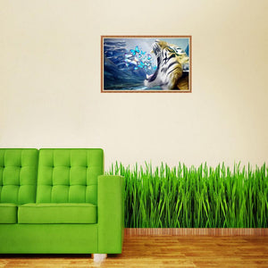 Tigre - diamant rond complet - 40x30cm
