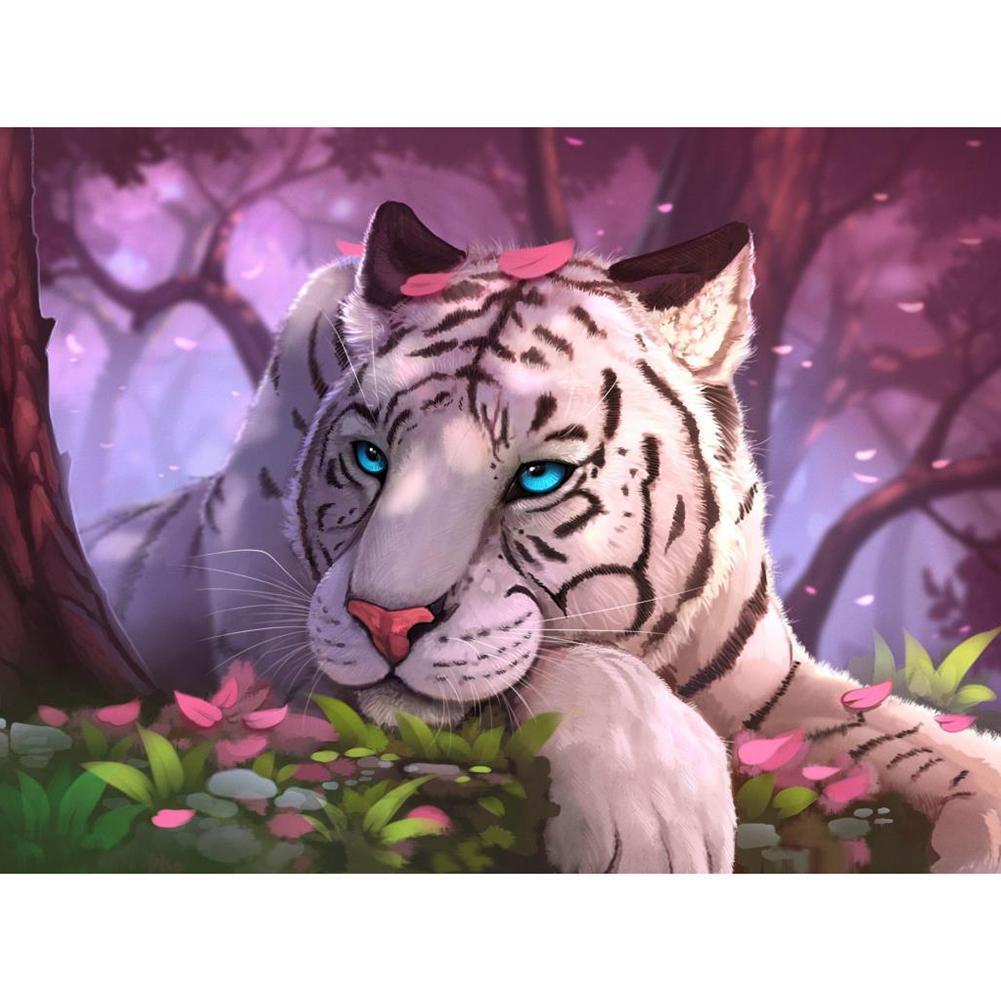 Tigre - diamant rond complet - 40x30cm