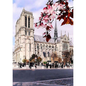 Notre dame de paris - diamant rond complet - 30x40cm