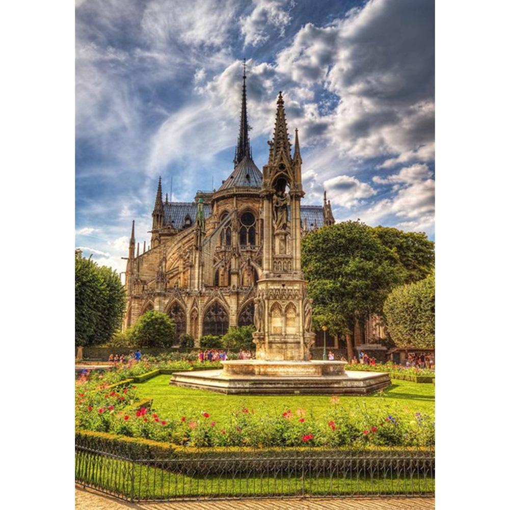 Notre dame de paris - diamant rond complet - 30x40cm