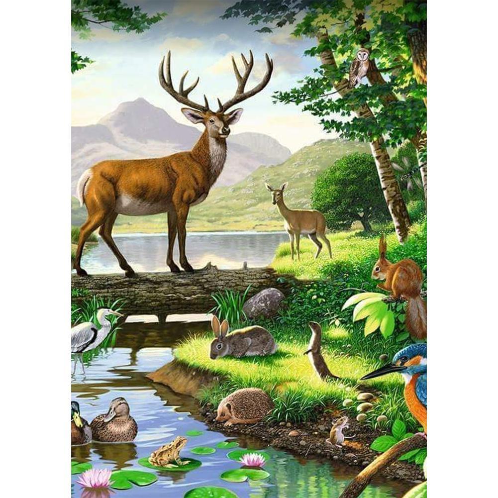 Animal - diamant rond complet - 30x40cm