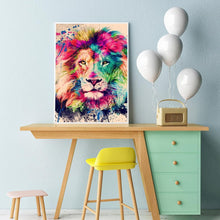 Charger l&#39;image dans la galerie, [Multi-Taille en option]Lion Coloré - Complète Rond/Carré Daimond Painting

