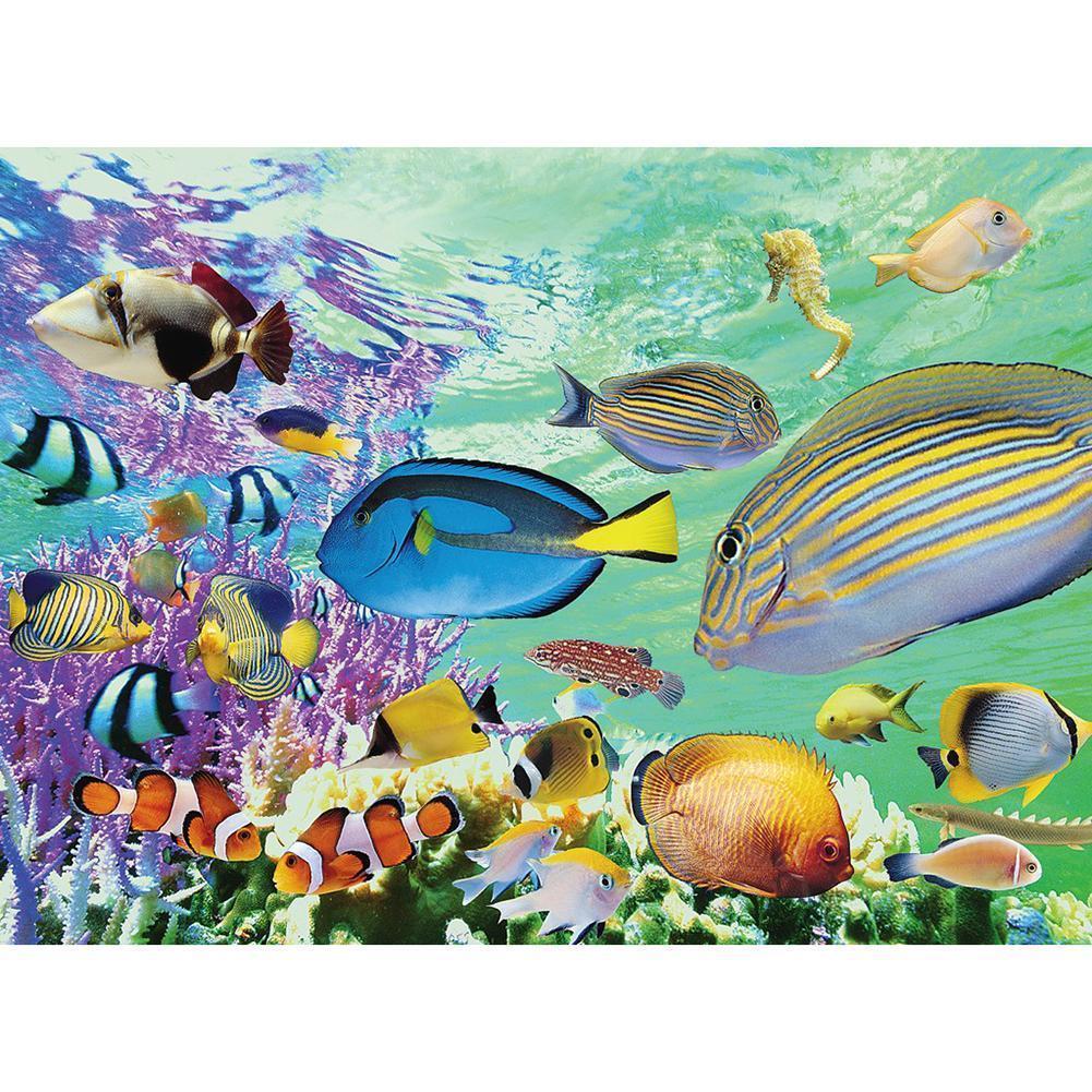 Animaux - diamant rond complet - 40x30cm