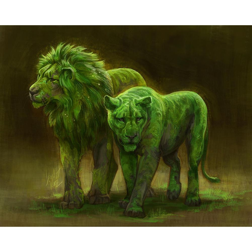 Animaux - diamant rond complet - 40x30cm