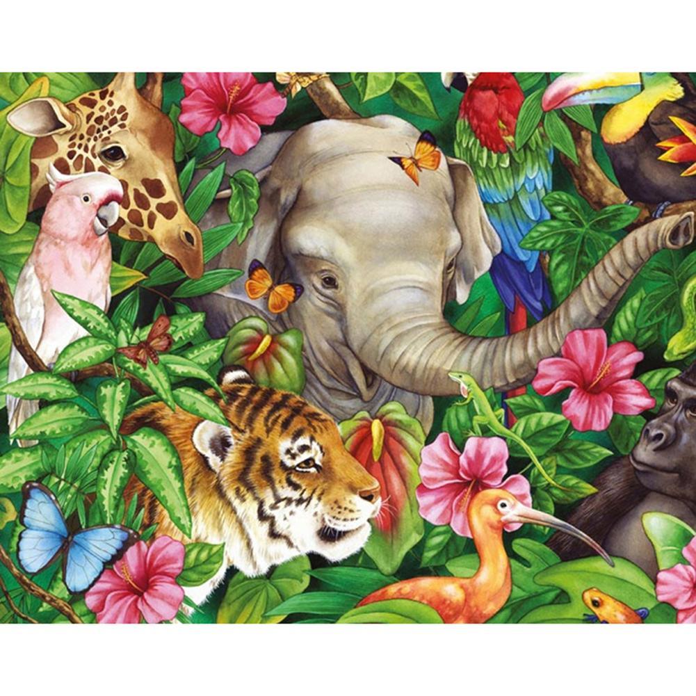 Animal - diamant rond complet - 40x30cm