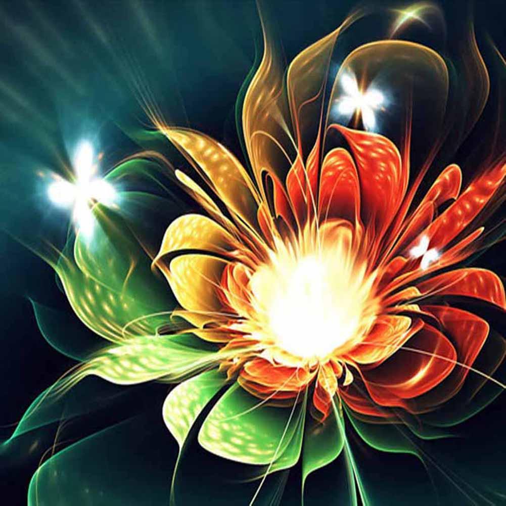 Fleur - diamant rond complet - 30x30cm