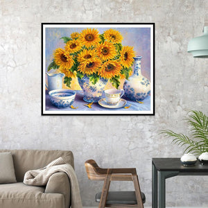 Fleur - diamant rond complet - 30x40cm