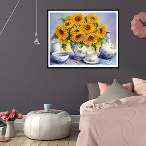 Fleur - diamant rond complet - 30x40cm