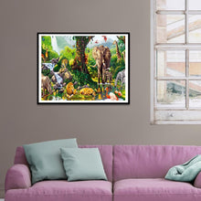 Charger l&#39;image dans la galerie, Animaux - diamant rond complet - 40x30cm
