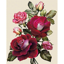 Charger l&#39;image dans la galerie, Fleur - diamant rond complet - 40x30cm
