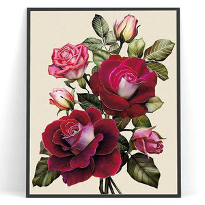 Fleur - diamant rond complet - 40x30cm