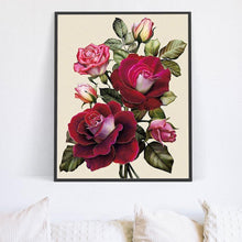 Charger l&#39;image dans la galerie, Fleur - diamant rond complet - 40x30cm
