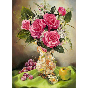 Fleur - diamant rond complet - 30x40cm